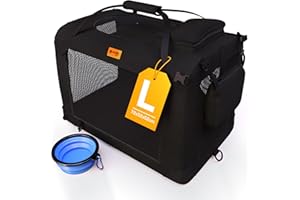 PETPROVED Trasportino per Cani Gatti Trasportino Cane Taglia Grande Auto Morbido Trasportino Pieghevole per Cani Gatto Ripiegabile Trasportino per Animali