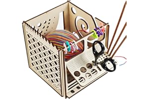 ODIWEN Ciotole per Filato per Uncinetto, Organizzatore per La Conservazione Filato, Ciotola per Filati in Legno, Porta Ciotola per Filati in Legno, Ciotole di Filato di Legno per Lavorare a Maglia