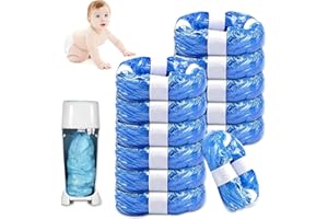 PARPAT 12 Packs Recharge Poubelle à Couche Anti Odeur, 4.5M Sac Poubelle Couche Sale de Bébé Épais Sac Litière Chat,Compatible avec Tommee Tippee Recharge Poubelle et un seau à litière pour chat