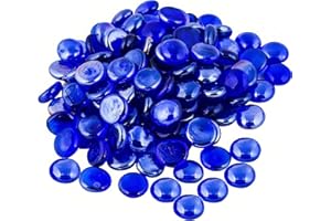Neez Galets Decoratif - Cailloux Pour Jardin Exterieur, Aquarium et Vase, Lumineuse Galet - Bleu, Noirs, Blanche, Rouges et Transparent Pierre Decorative (Cailloux bleus : 75 PCS)