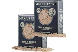 Marius Fabre Savon de Marseille en Copeaux 750 g dans une bo”te NATURE - Lot de 2 Boites