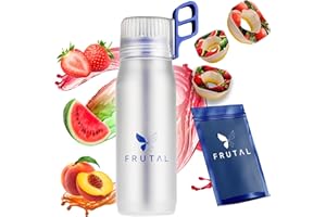FRUTAL® - Gourde Style Air up, Bouteille avec 3 Pods Senteurs, Eau, Goûts et Saveurs naturels, sans Sucre ni BPA - Pratique pour le Sport, le Bureau et la Maison - Design Enfants et Adultes (été)