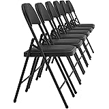 pro.tec Set di 6 Sedie da Sala di Attesa/Conferenze, Struttura Pieghevole - Salvaspazio, Sedute e Schienali Imbottiti, Rivest