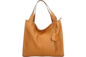 Chicca Borse Borsa a Spalla Donna in Pelle Made in italy 40x36x10 Cm