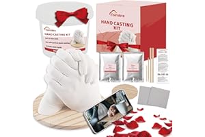 Tolrobts Escultura Manos Pareja, Kit de Moldeado de Manos 3D para Parejas Adultos, Creación de Recuerdos con Todos los Elementos Incluidos, Detalle para Bodas Aniversarios Fiestas