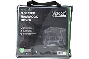 ASCOT GARDEN FURNITURE COVERS Ascot Premium 3 Seater Hammock Cover - 220 X 150 X 170 (H) cm Modern Grey