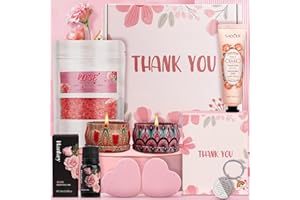 PEARSHEK Rose Pamper Hampers for Her, Thank You Pamper Gift Set for Women, Friend Gift Set, Relaxation Self Care Packages for Mum Wife Sister, Ideal Gifts Thank You Pamper Kit