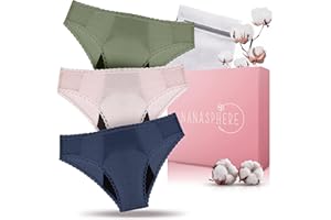 NANASPHERE Lot 3 Culottes Menstruelles Ultra Absorbante Coton Bio + Sac Lavage | Flux Abondant sous Vêtement Lavable Réutilisable Règles Fuites Post Accouchement Adolescente