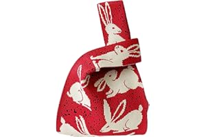 Anopo Women's Wrist Knotted Tote Bag Small Crochet Wristlet Handbag Aesthetic Cute Knit Purse