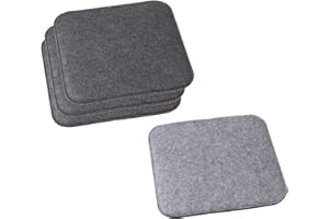 UNBEKANNT 4 x Filz Sitzauflage zum Wenden Grau Anthrazit 35 x 35 cm