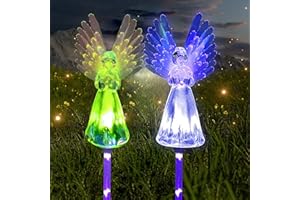 Lumière de Jardin Solaire, XRR 2 Pièces Ange Lumineux Solaire Lampe Solaire Exterieur Décoratives Etanche IP65 Lampes Solaires pour Pelouse, Balcon, Terrasse, Allée, Jardin Décoration