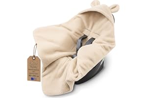 ‎TOTSY BABY Einschlagdecke Babyschale Baby Decke Teddy Plüsch - Winterschlafsack Blanket Fußsack Kinderwagen Zubehör für Neugeborenen und Kleinkinder Winter Einschlagsdecken Cremefarben