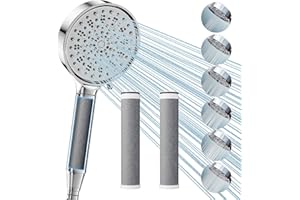 Cobbe Filter Duschkopf mit Schlauch, Handbrause mit 3 Carbon Duschfilter, Duschbrause mit 6 Strahlarten, Hochdruck Sparduschkopf mit Filter Gegen Kalk für Hartes Wasser, 99% des Chlors entfernen