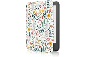 MoKo Funda Compatible con 6" Nuevo Kindle(11ª Generación 2024/2022) & Versión Internacional, Carcasa Ligera Cubierta con Auto Activación/Reposo para Kindle 2024 11ª Generación e-Reader, Flores
