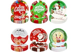 Forfamy Vaisselle Fête de Noël 90 Pcs Assiettes en Papier Décorations d'anniversaire Noël Thème Sapin de Noël Bonhomme de Neige Cadeaux Dessert Dîner Ensemble Vaisselle Vacances de Bébé