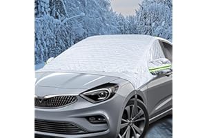 SelfTek Car Windscreen Cover for Winter, Large Car Frost Windscreen Cover with Rearview Mirror and Side Windows Cover Waterproof Windshield Cover for Ice and Snow Fits Most Cars, SUVs