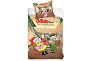 CARBOTEX Set Letto Leone Cane FIFONE Cartoon Network Originale Copripiumino 140x200cm e Federa 70x90cm 100% Cotone