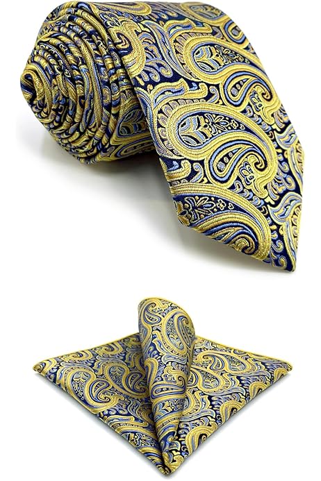 Cravatta Uomo A Righe Verdi E Blu Con Fazzoletto | Microfibra | 147x8cm | Formale Ed Elegante | XL Lunga - Foto 2