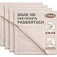 8-teiliges Passiertuch Set - Ungebleichte Baumwolle 50x50cm & 60x60cm