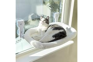 Peyela Katzen Fensterliege, Katzenbett Fenster Leicht zu Montieren Robuste Faltbare Katzenliege Fenster Bett Weiche und Bequeme Katzen Hängematte Fenster Sitz Aktualisiert Saugnäpfe Halten bis 18 kg