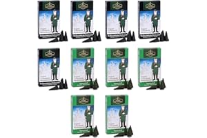 Crottendorfer Räucherkerzen 10er Set (10 x 24 Stück) – 5X Tannenduft und 5X Weihnachtlicher Weihrauch – Höhe 2,7cm, Ø 1,2cm – Angenehmer Duft mit Circa 15 Min. Brenndauer pro Räucherkegel
