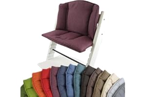 BABYS-DREAMS BambiniWelt Sitzkissenset für Stokke Tripp Trapp Hochstuhl *14 FARBEN MELIERT* 2 teilig Sitzkissen Auflage Bezug Ersatzkissen Kissen (Bordo) XX