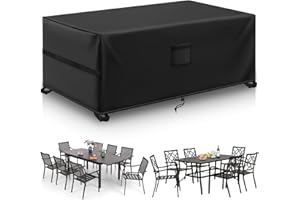 Kovshuiwe 170x94x70cm Copertura Tavolo Giardino Esterno Copertura per Mobili da Giardino Telo Copri Protettivo Quadrato per Tavolo e Sedie da Esterni Oxford Impermeabile Copertura Anti-UV Nero