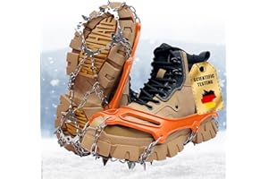 gelpretty Ramponi per Scarponi, Ramponi Antiscivolo in Acciaio Inox, Professionali Ramponi da Ghiaccio per Scarponi 19 Denti, per Outdoor Sci Ghiaccio Neve Escursioni Arrampicata