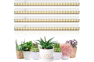 MOYA STD Grow Lights for Indoor Plants, 1ft Full Spectrum Sunlight T5 Grow Light Strip, Cabinet Plant Growing Lamp, LED Grow Light Heat lamp for Greenhouse, Plug and Play, Warm White. 4 Pack