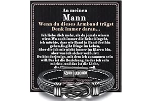 YADOCA Armband Männer Ich Liebe Dich Geschenke für Herren Lederarmband Geschenk Ehemann Weihnachten Geschenk für Freund Jahrestag Geschenk für Ihn Hochzeitstag Geschenke für Männer zum Valentinstag