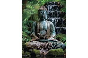 Reofrey 5D Diamond Painting Statua di Buddha, Pittura Bodhisattva Diamante Fai Da Te Trapano Completo Ricamo Punto Croce Con Strass Arte e Artigianato Decorazione per Casa e Pareti 30x40cm