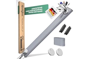 KrockaZone. Passe-câbles TV invisible - Tube multimédia ovale - 1,1 m de long - Blanc