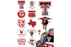 PARTYKANDY Texas Tech Stickers for Gift, Car, Water Bottle, Laptop, and Phone for Football Fans and University Graduates (Texas Tech Red Raiders)