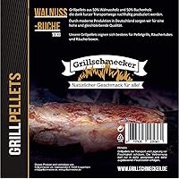Grillschmecker Grillpellets - Natürliches Holzaroma für Grill, Pelletofen & Smoker - 10 kg Walnuss- & Buchholz