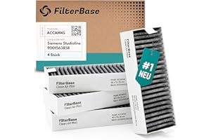 FilterBase Activated Carbon Filter Set of 4 - Suitable for 9001421821 9001563858 / Siemens Studioline HZ9VRCR0 / Bosch HEZ9VRCR0 / Neff Z821VR0 / Gaggenau CA282111 and Constructa CZ9VRCR0 (195 x 75 x 35 cm) mm)