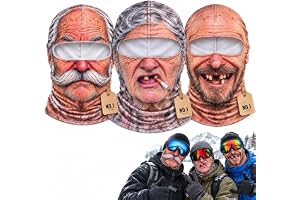 Funny Realistic Face Ski Mask for Adults, Novelty Full Head Winter Balaclava with Eye Opening, Hilarious Costume Mask