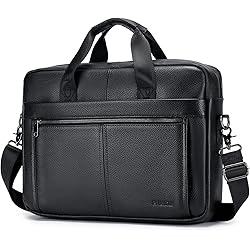 BAIGIO Mannen Schoudertas Echt Lederen Cross Body Tas Vintage Mens Crossbody Messenger Bag Casual Satchel Handtas met Top Handvat voor iPad Werk Reizen Zakelijk, Zwart, 4 liters, Casual tas