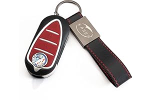 KASER Coque Clé Télécommande Plip pour Alfa Romeo Mito Giulietta 159 Brera avec Porte-Clés en Cuir