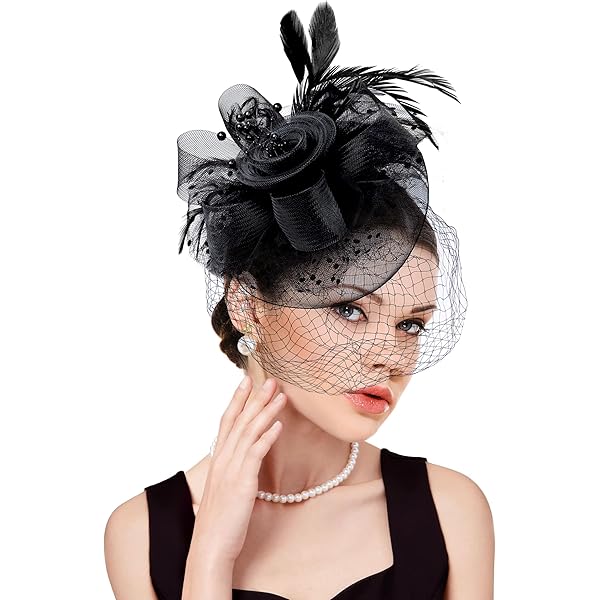 Vintage Fascinator Hut Damen - Brautschleier Mit Federn Für Hochzeit & Karneval