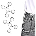 HEAVY DRIVER® 2pcs Pant Waist Tightener, Adjustable Waist Buckle Set, Extra Button for Jeans to Make Tighter, Instant Jeans Button Pins for Pants Jeans Skirts, No Sewing Required (Pearl White)