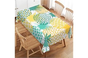 Walmsco Tablecloth Pineapple Fruit Hawaii Decor For Dining Room Kitchen Rectangular Table Cover 132 * 178cm