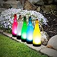 esto24® 5er Set LED Solar Flaschen Licht Hängeleuchte Laterne 23cm mit Kordel zum hängen und Stellen in 5 Farben mit Dämmerungsautomatik für Terrasse, Garten oder Wegbeleuchtung Deko