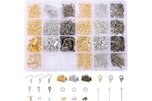 BOMULEZG Kit De Herramientas Para Hacer Pendientes 1310 Piezas Pendientes Que Hace El Kit Kit De Fabricación De Aretes Kit De Hacer Bisutería Para Manualidades Y Reparación De Collares, Pulseras, Pendientes