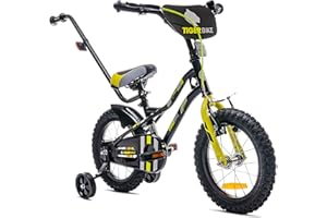 ‎SUN BABY sun baby Jungenfahrrad Kinderfahrrad 14 und 16 Zoll Jungen Tiger Tracker Bike Leicht Stützräder mit Schubstange ab 2-6 Jahre BMX Fahrrad Kinder