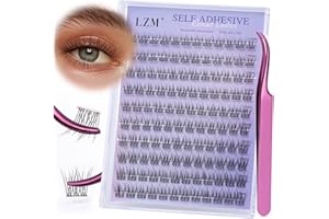 ‎LZM LZM Selbstklebende Wimpern C Curl 120pcs Wimpern Selbstklebend 10-13mm Wimpern Extensions Set Mit Pinzette Selbstklebende Wimpern Ohne Kleber Lash Extension Set Natürliche Wimpern (QZD01)