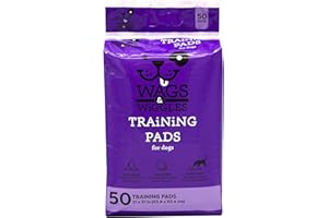 Wags & Wiggles Training Pads For Dogs, 50 Count | Puppy Pee Pads For Dogs | Dog and Puppy Supplies,white,21" x 21"