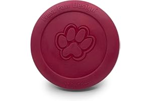 WEST PAW Zogoflex Zisc Dog Flying Disc, High Flying Aerodynamic Disc for Dogs Puppy – Lightweight, Floatable Dog Flying Disc for Fetch, Tug of War, Catch, Play – Doubles as Food/Water Bowl, Small, Red