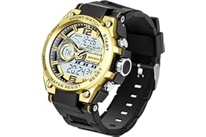PINIDOUS Relojes Hombre Relojes Deporte Digital Hombre,Pantalla Digital Analógica Relojes con Impermeable Alarma,Cronómetro,Timbre horario,Relojes Militares Multifunción