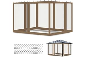 Zanzariera per Gazebo 3x3m Inoamity - Rete Antizanzare Impermeabile con Zip, 4 Pareti Laterali per Giardino, Terrazza, Campeggio - Compatibile con Gazebi 10x10ft(Kaki)