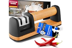 Shipeero Messerschärfer Testsieger, Messerschärfer Profi, Messerschleifer Profi, Messerschleifer Testsieger, Knife sharpener, Ergonomisches Umweltfreundliches Buchenholz Design